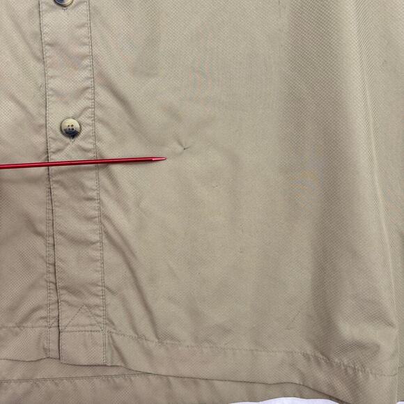 Habit Shirt Mens Size L Tan 30+ Solar Factor Vented Button Up Roll Tab Sleeves - Picture 10 of 14